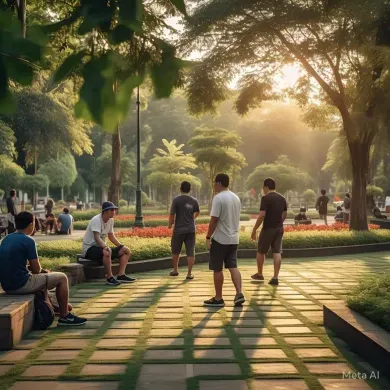 Jalan Santai di Taman Semarang Lebih Nyaman dengan Grass Block